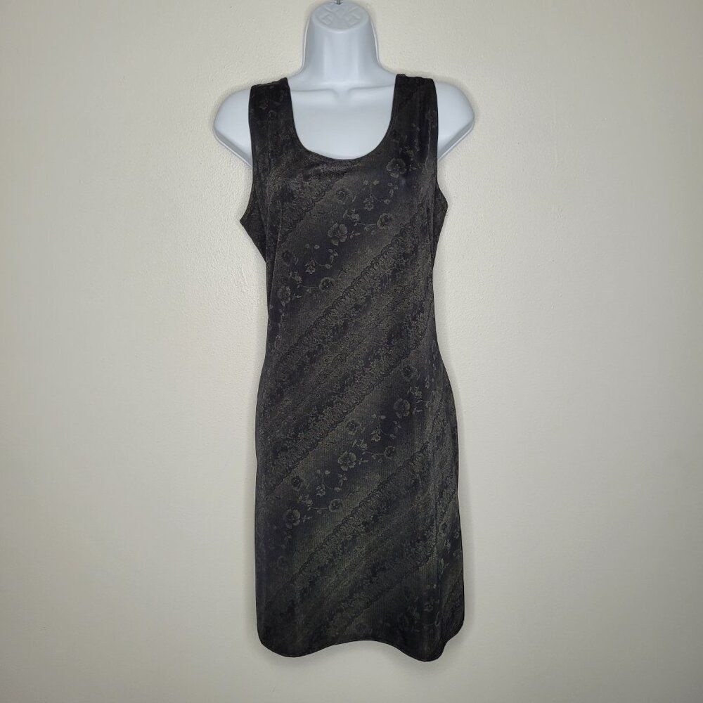 VIntage 90s y2k black gold grunge party mini whimsigoth dress size large
